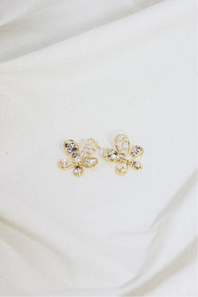 Flower Zirconia Stud Earrings