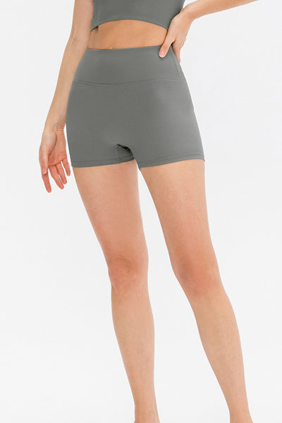 High Waist Ribbed Yoga Shorts