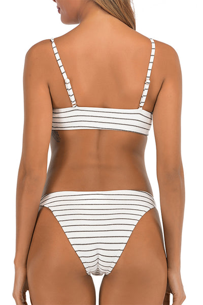 Adjustable Strap Scoop Neck Two-Piece Swimsuit