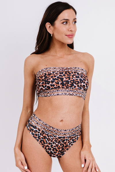 Leopard Print Cutout Bikini Set