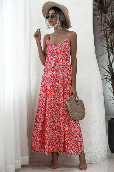 Ditsy Floral Backless Maxi Dress