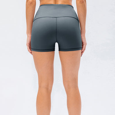 Exposed Seam High Waist Yoga Shorts