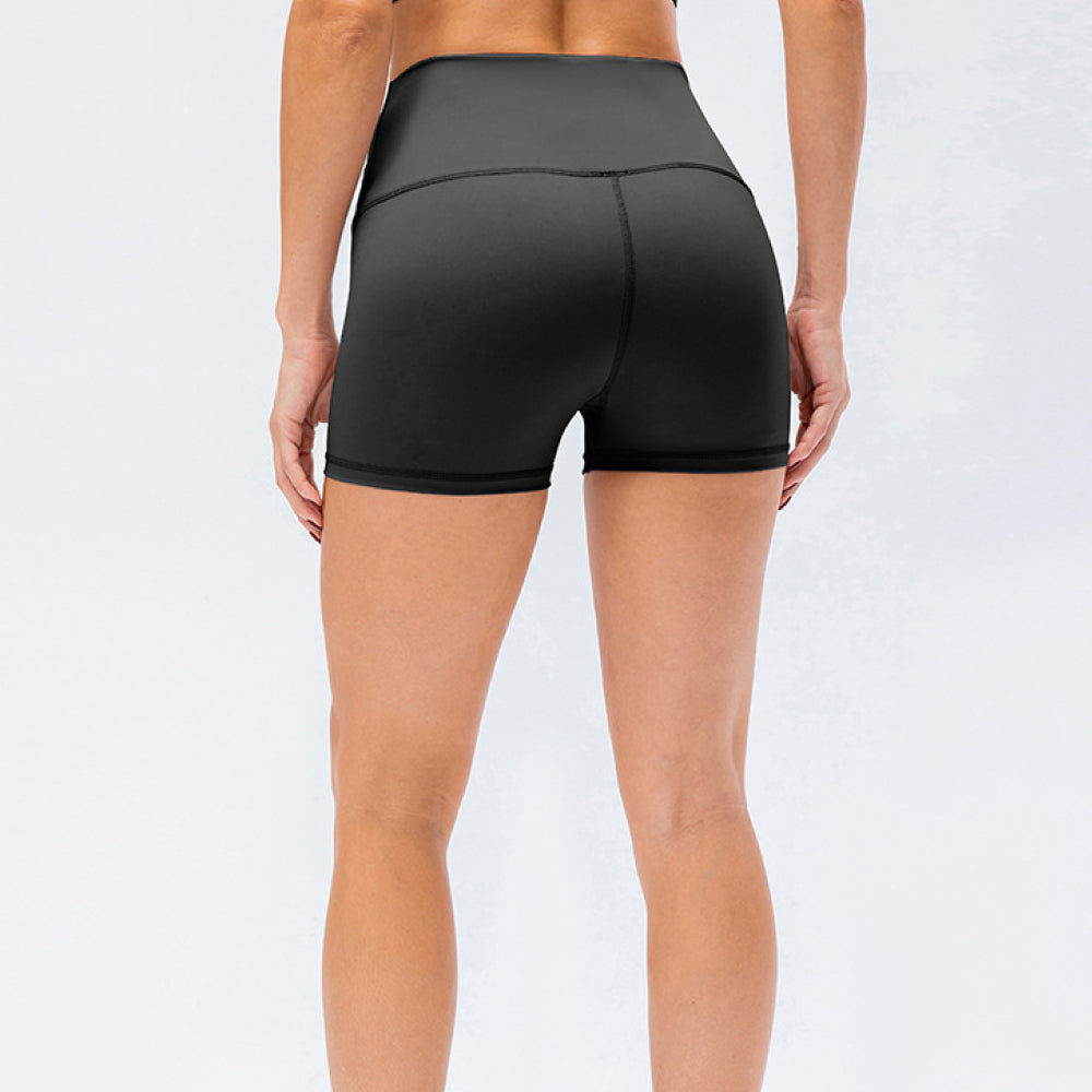 Exposed Seam High Waist Yoga Shorts