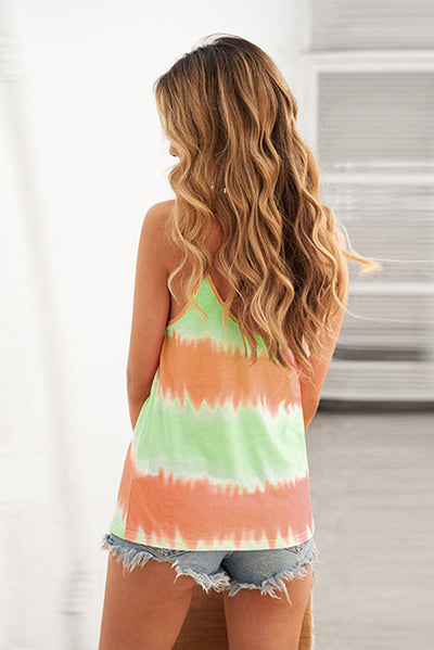 Tie-Dye Strappy V-Neck Cami