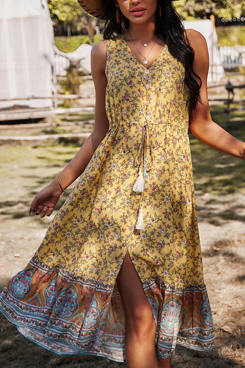 Floral Boho Mixed Print Dress