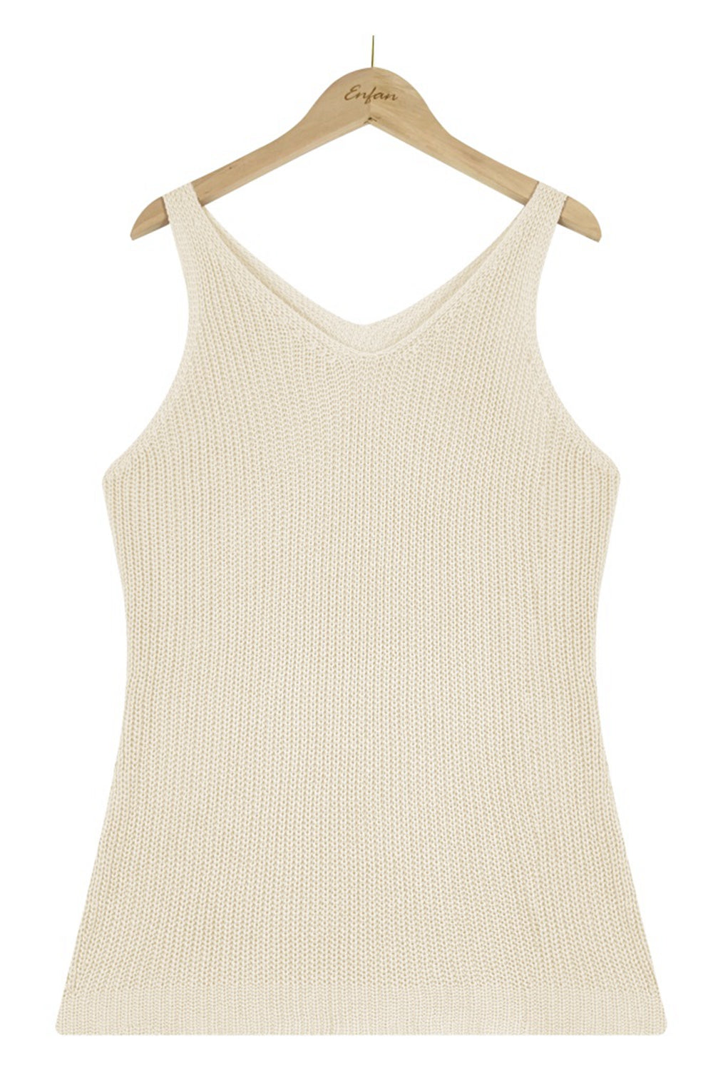 Sleeveless V-Neck Ribbed Top