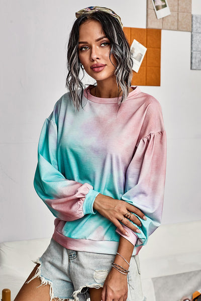 Multicolor Tie-Dye Pullover Sweatshirt