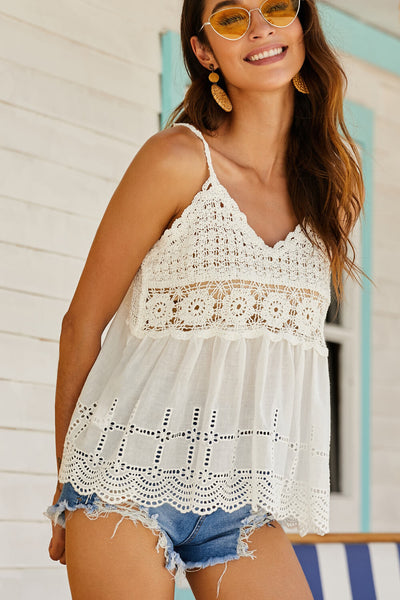 Scalloped Hem V-Neck Cami