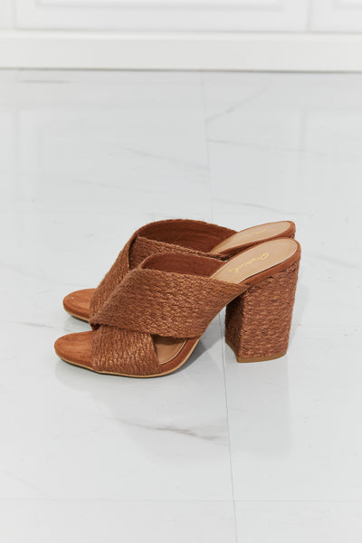 Qupid Pier Walk Jute Block Heel Slide