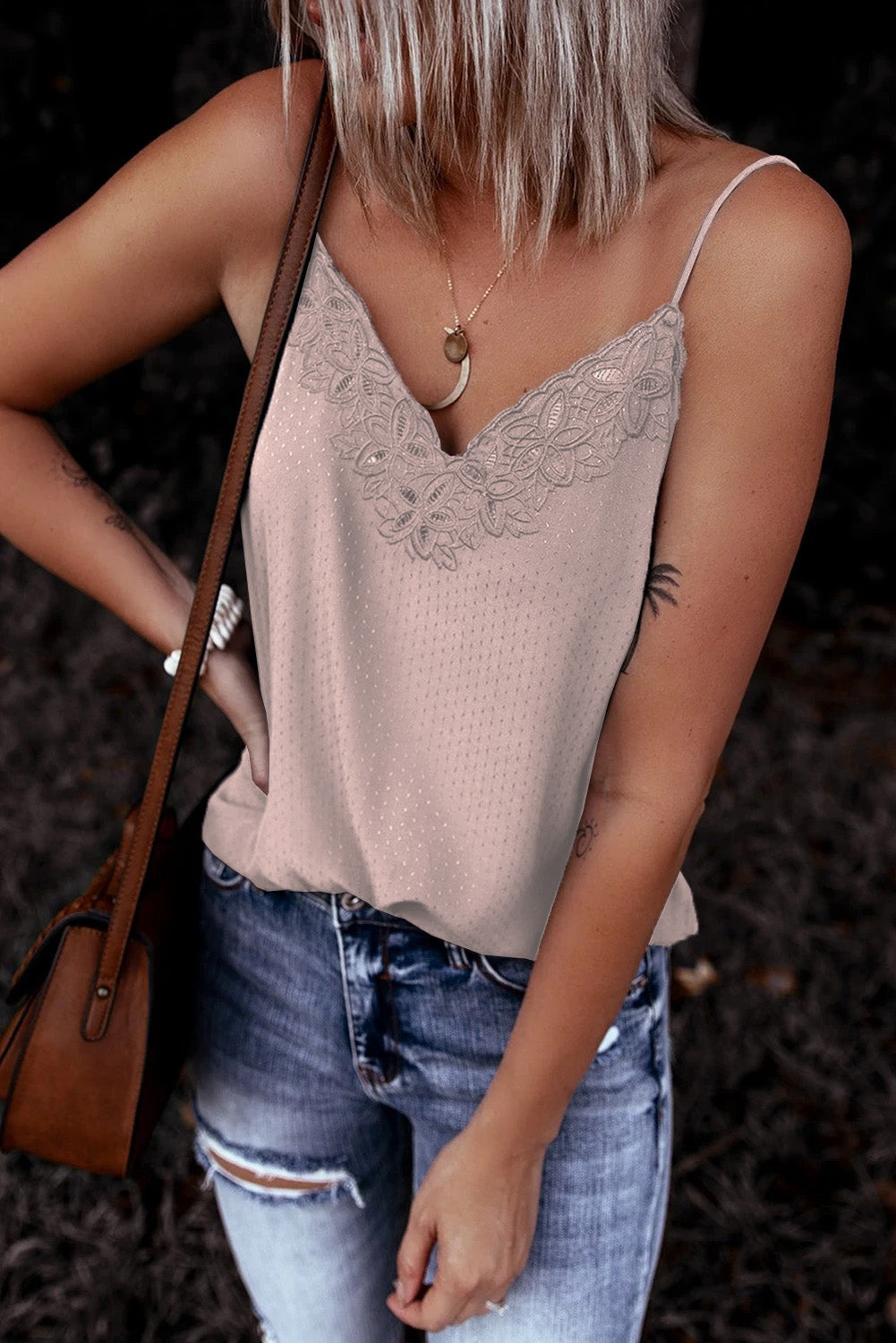 V Neckline Slip Tank