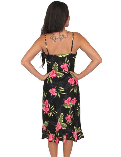 Midi Slip Black Dress Okalani
