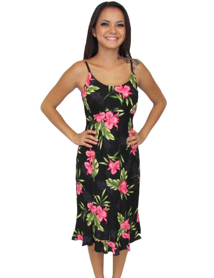 Midi Slip Black Dress Okalani