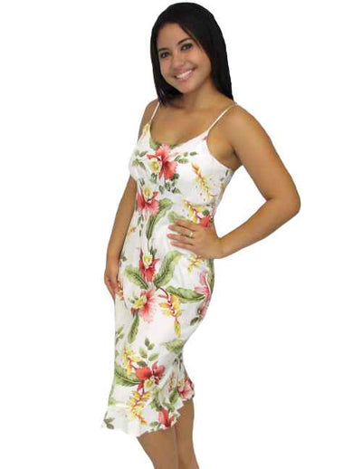 Orchid Pua Spaghetti Straps Midi Slip Dress