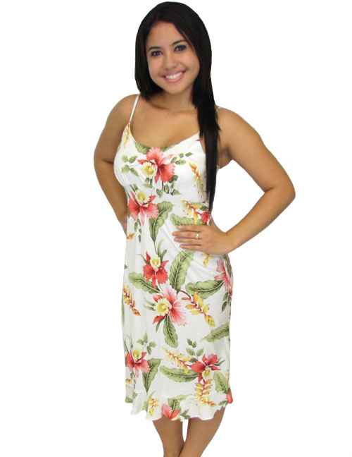 Orchid Pua Spaghetti Straps Midi Slip Dress