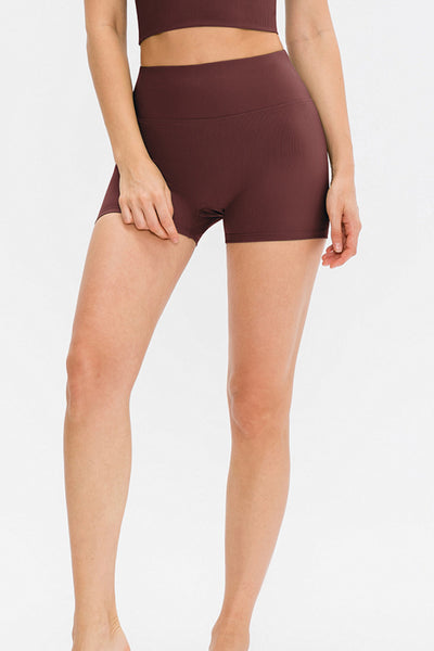 High Waist Ribbed Yoga Shorts