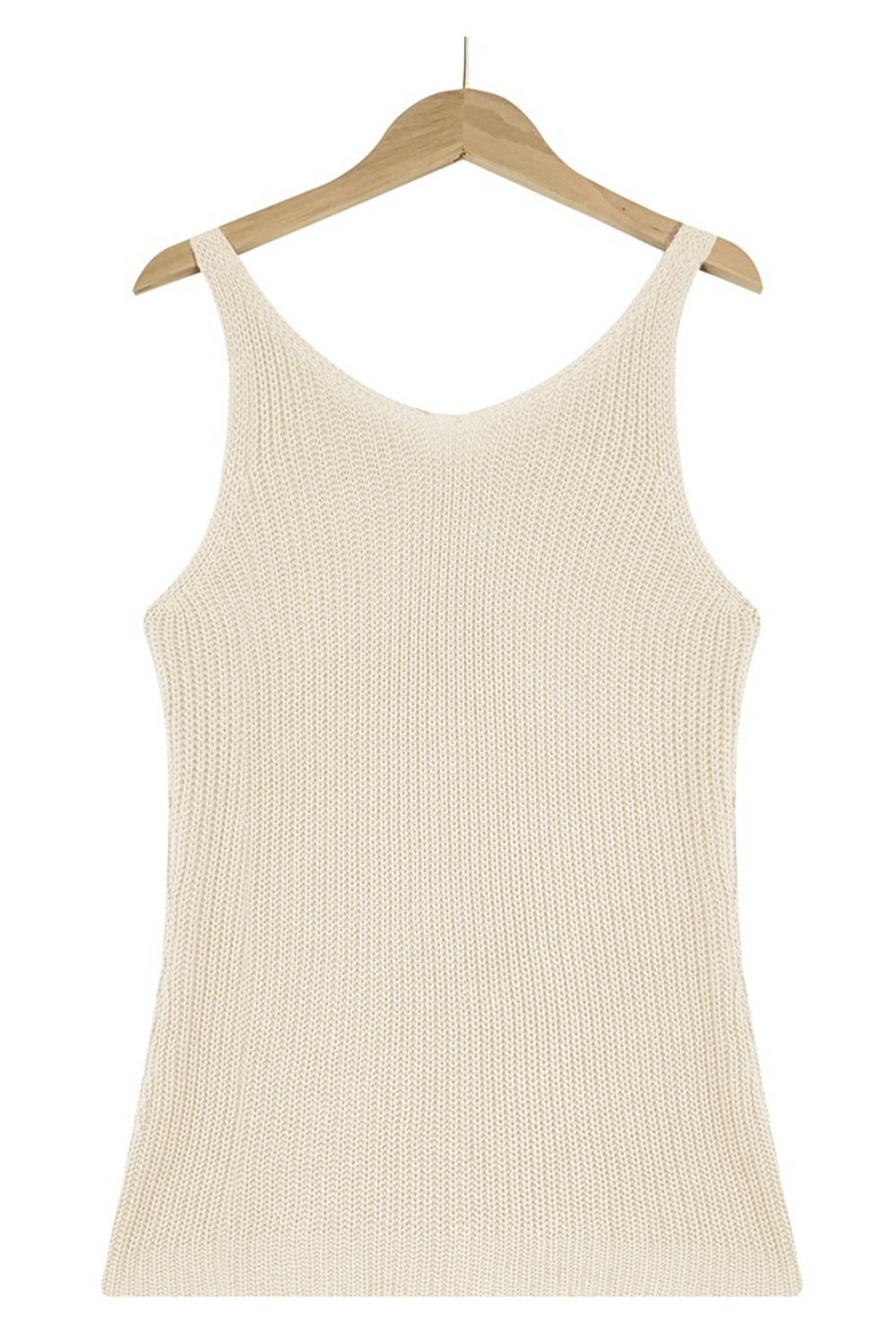 Sleeveless V-Neck Ribbed Top