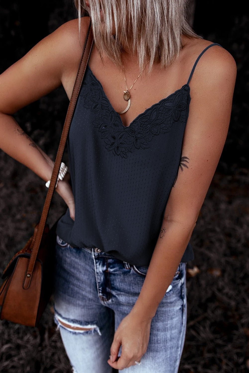 V Neckline Slip Tank