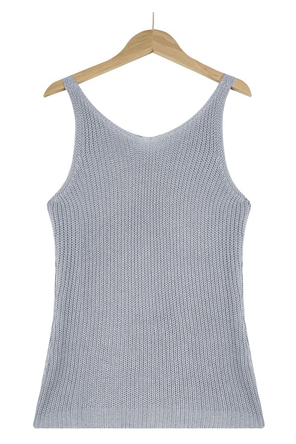 Sleeveless V-Neck Ribbed Top