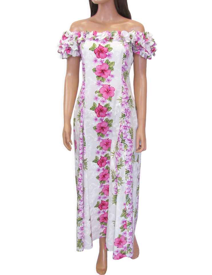 Long Ruffled Muumuu Hawaiian Dress Big Island