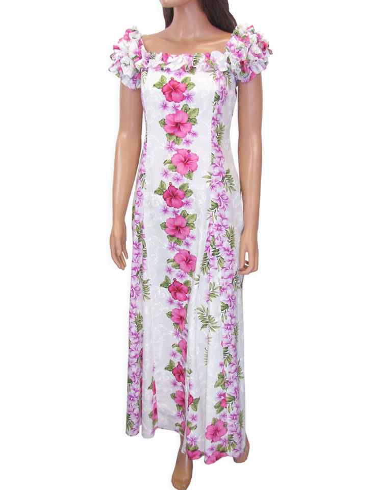 Long Ruffled Muumuu Hawaiian Dress Big Island