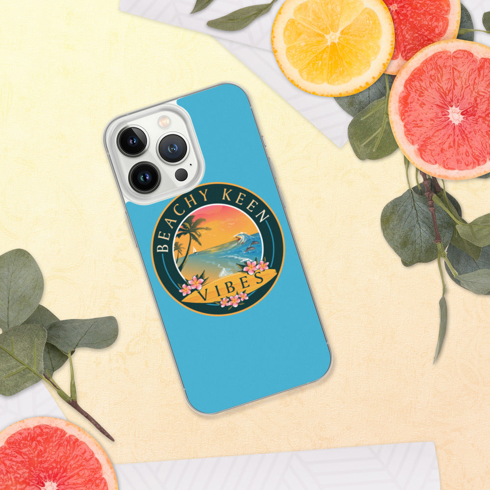 Beachy Keen Vibes iPhone Case - Summer Sky Blue