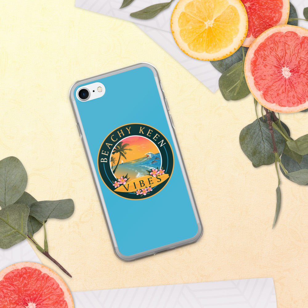 Beachy Keen Vibes iPhone Case - Summer Sky Blue