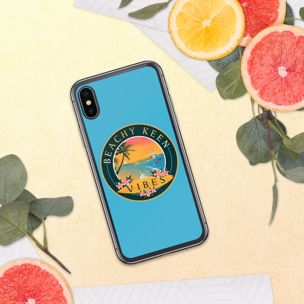 Beachy Keen Vibes iPhone Case - Summer Sky Blue