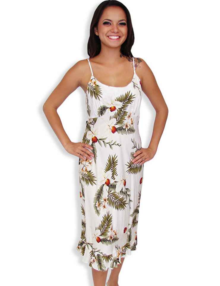 White Slip Hawaiian Dress Hanapepe