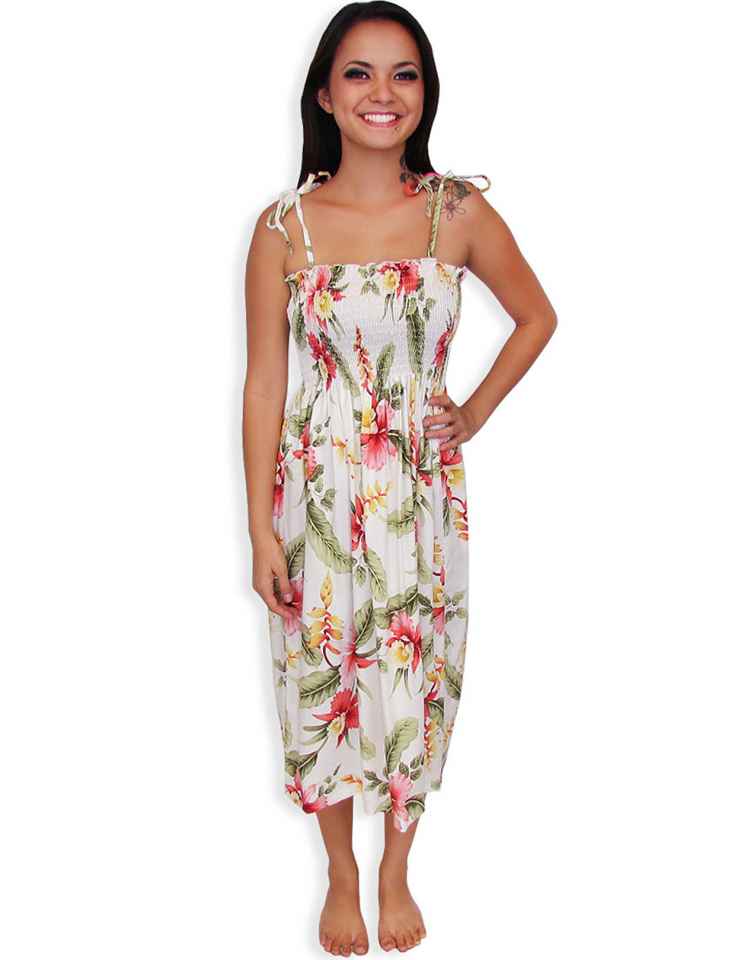 Smock Top Hawaiian Dress Orchid Pua