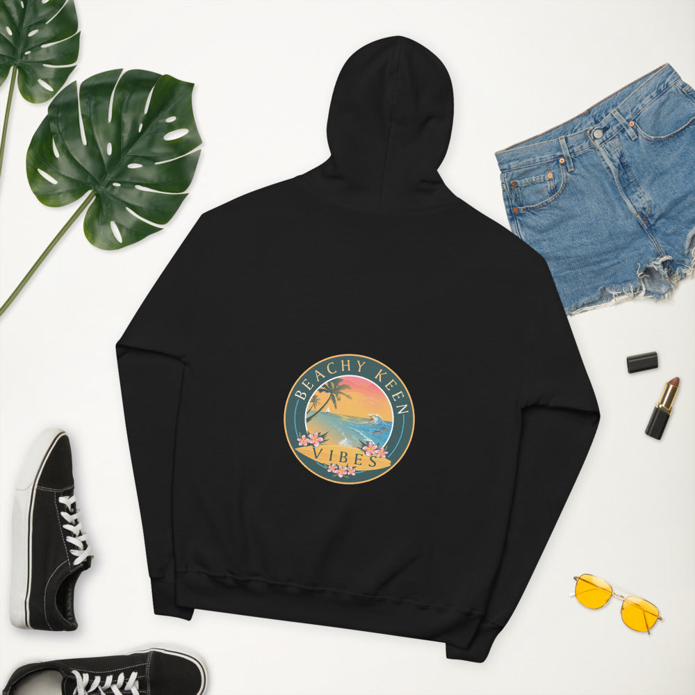 Beachy Keen Vibes Unisex fleece hoodie