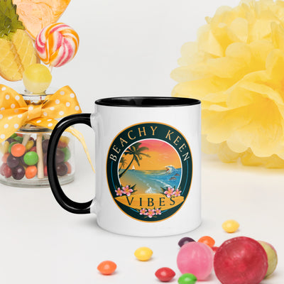 Beachy Keen Vibes Mug with Color Inside