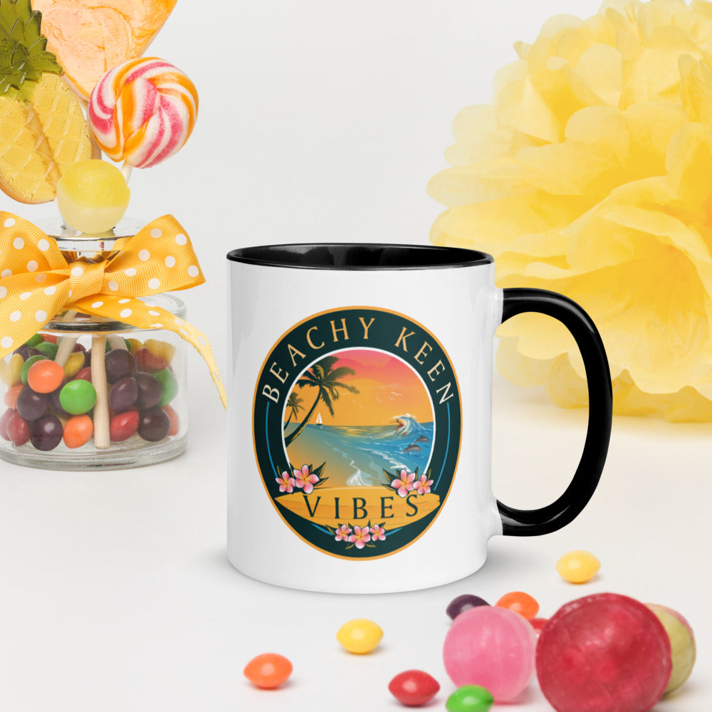 Beachy Keen Vibes Mug with Color Inside