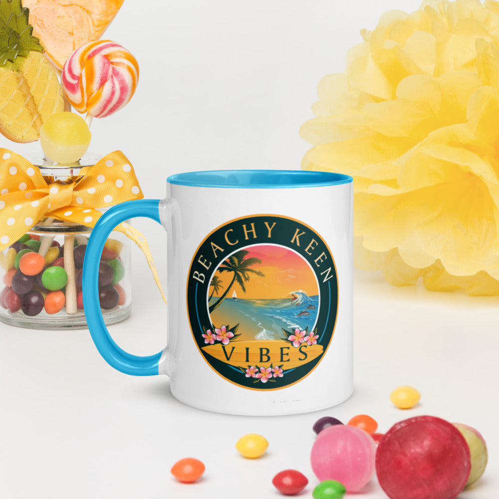 Beachy Keen Vibes Mug with Color Inside