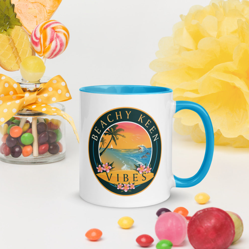 Beachy Keen Vibes Mug with Color Inside