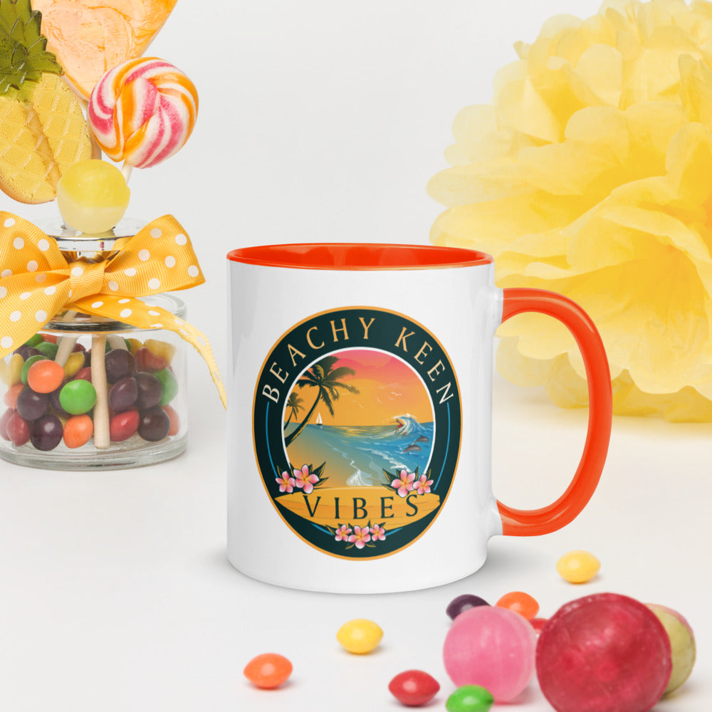 Beachy Keen Vibes Mug with Color Inside