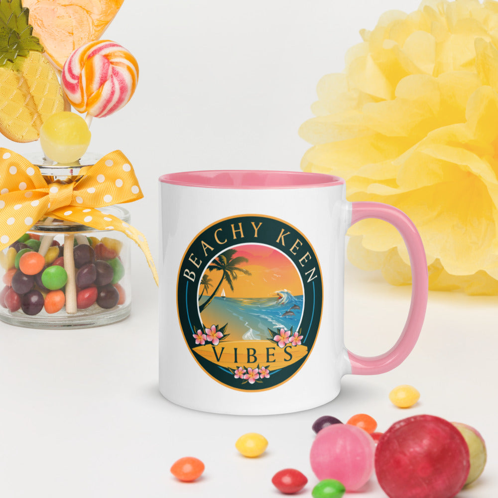 Beachy Keen Vibes Mug with Color Inside