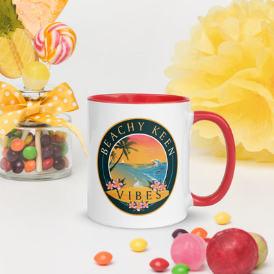 Beachy Keen Vibes Mug with Color Inside