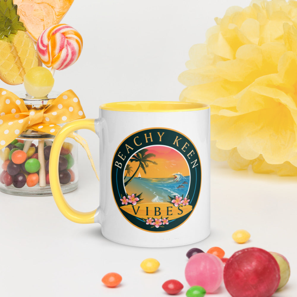 Beachy Keen Vibes Mug with Color Inside